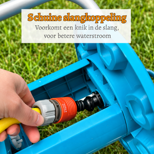 Tuinhaspel Incl. 20 Meter Tuinslang - Complete Set Incl. Spuitkopstuk en Connectors - 20m Slangencapaciteit - Eagle Garden - Afbeelding 6