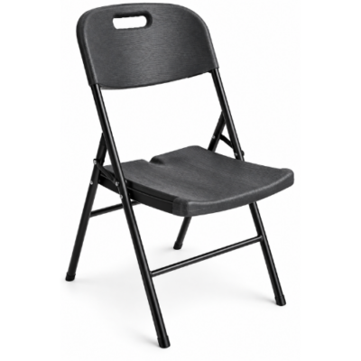 Rijoka Inklapbare Stoelen Met Unieke Houtlook Design - 4 stuks | Antraciet