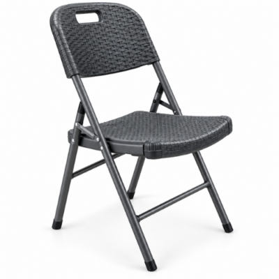 Rijoka Inklapbare Stoelen Met Rattan Design | 4 stuks | Antraciet