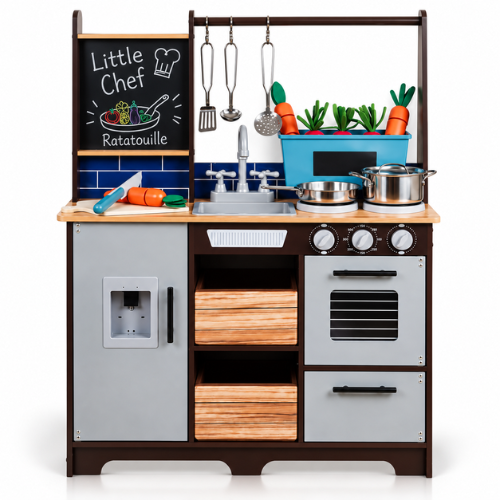 Rijoka Houten Speelkeuken - Met Krijtbord - Kinderkeuken - 83x31x95cm