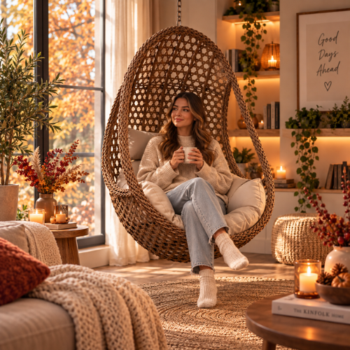 Rijoka Hangstoel Ragna Rope - Luxe Rattan | Eigen Ontwerp - Afbeelding 8