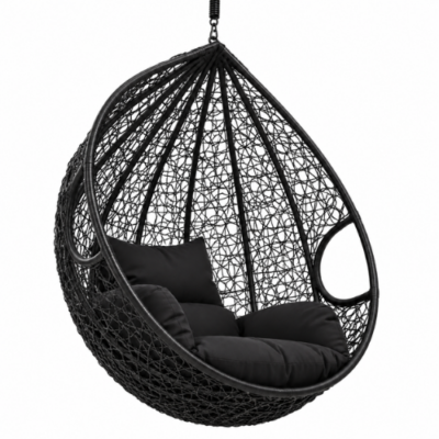 Rijoka Hangstoel Eggy Twisted - Zwart | Eigen Ontwerp