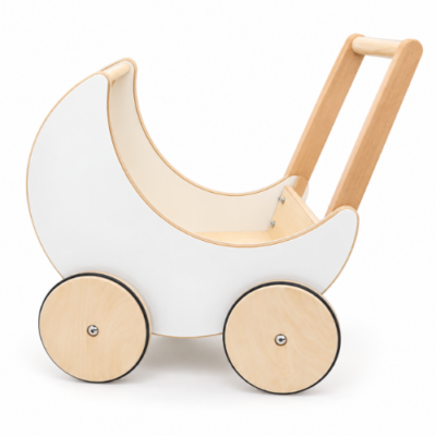 Rijoka Houten Poppenwagen Loopwagen - Houten Kinderwagen - 50x30x45cm
