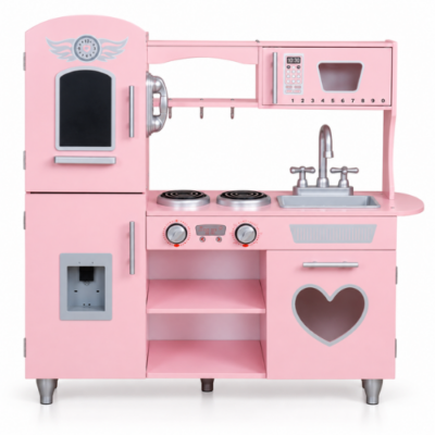 Rijoka Houten Speelkeuken - Roze met Hart - Kinderkeuken - 85x33x89cm