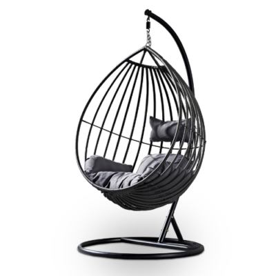 Rijoka Hangstoel Druppel Schommelstoel - Zwart Rattan