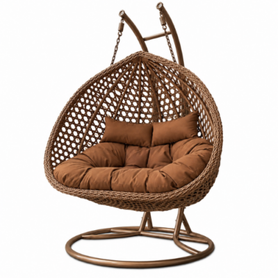 Rijoka Hangstoel Dubbel Eggy Rope Schommelstoel - Luxe Rattan- 2persoons