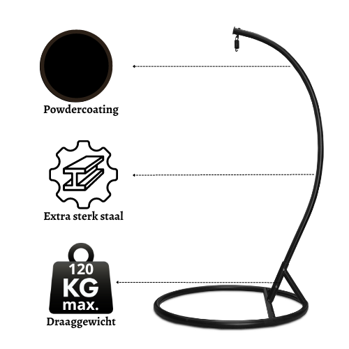 Rijoka Hangstoel Eggy Super Star Schommelstoel - Beige Rattan - Afbeelding 6