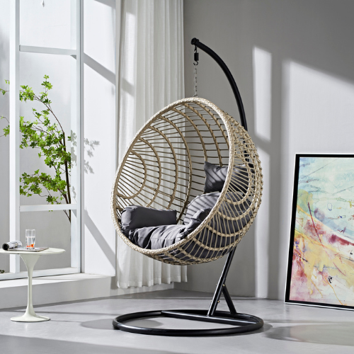 Rijoka Hangstoel Round - Beige Rattan | Eigen Ontwerp - Afbeelding 6