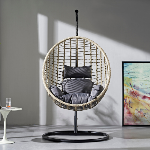 Rijoka Hangstoel Round - Beige Rattan | Eigen Ontwerp - Afbeelding 7