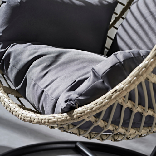Rijoka Hangstoel Round - Beige Rattan | Eigen Ontwerp - Afbeelding 4