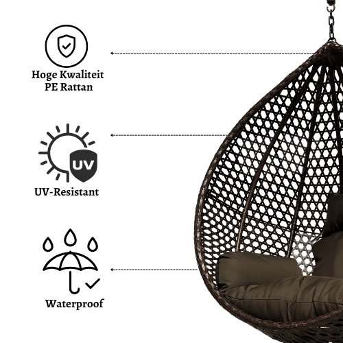 Rijoka Hangstoel Eggy Super Star - Coffee Brown | Eigen Ontwerp - Afbeelding 2