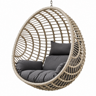 Rijoka Hangstoel Round - Beige Rattan | Eigen Ontwerp